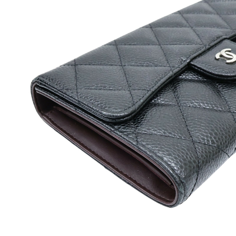 黑色牛皮 Flap 三折 長夾 A31506【CHANEL 香奈兒】 A31506-15
