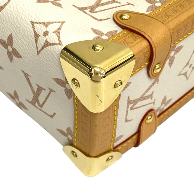 白色 原花壓牛皮 Side Trunk MM 肩背包 M46907【LOUIS VUITTON LV 路易威登】 M46907-10