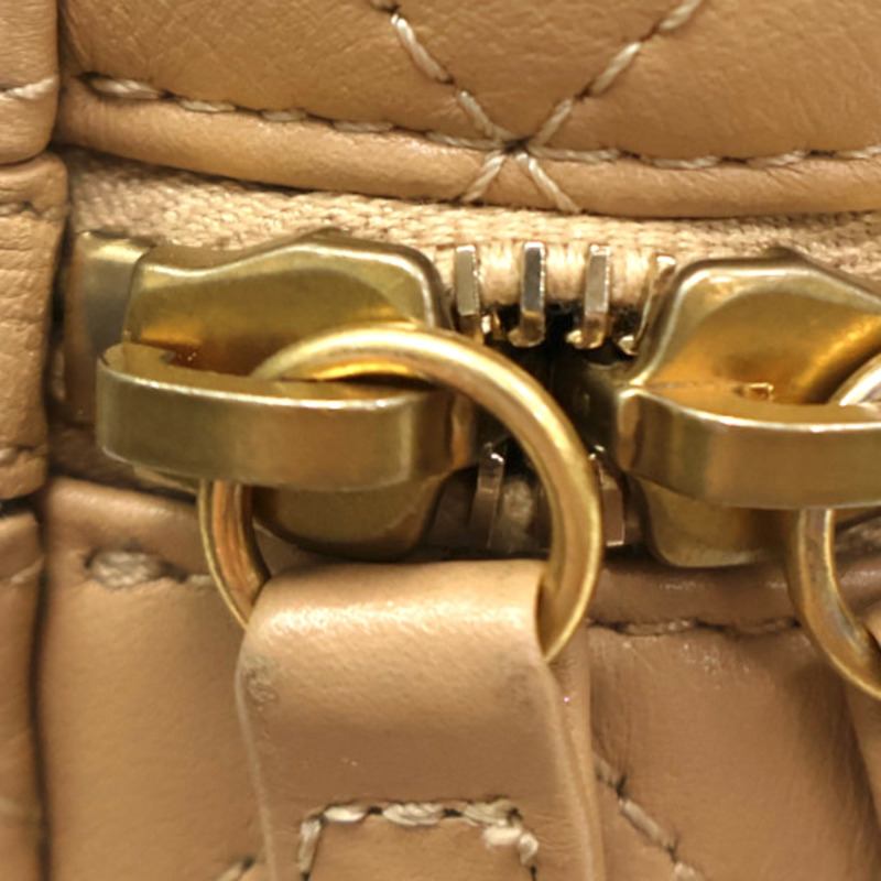 奶茶色 菱格紋羊皮 Vanity with chain 鏈帶化妝包 肩背包【CHANEL 香奈兒】 AS3228-10