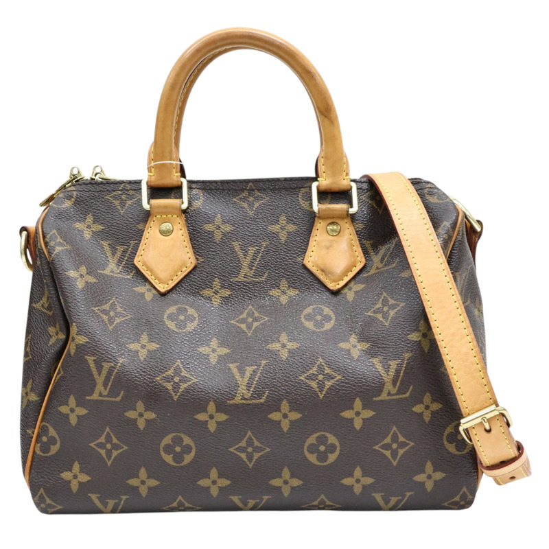 棕色 原花帆布 Speedy Bandouliere 25 兩用包【LOUIS VUITTON LV 路易威登】 M46977-0