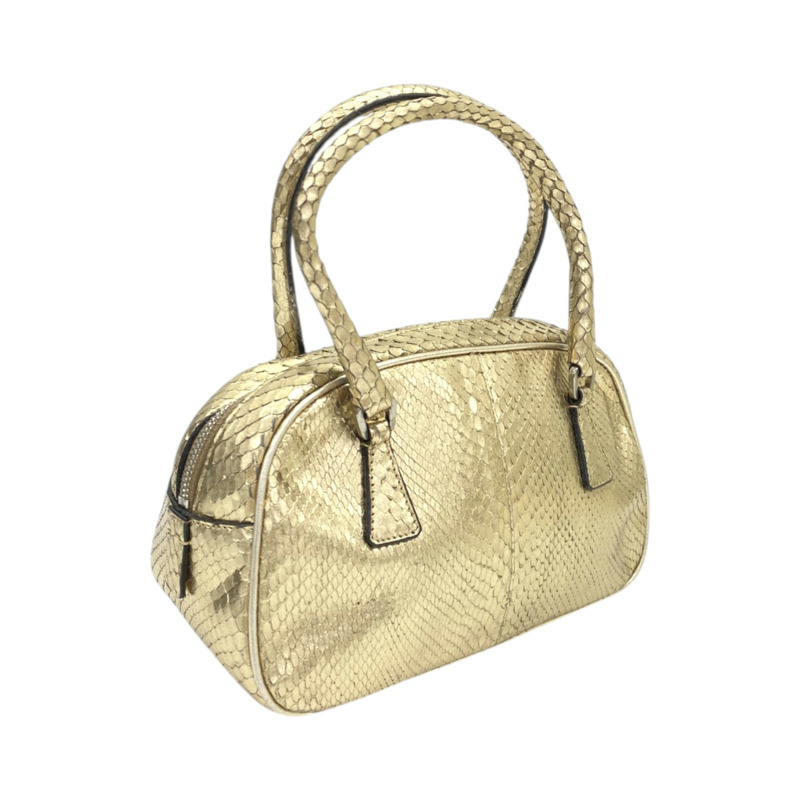 金色 蛇皮 手提包【PRADA普拉達】-1