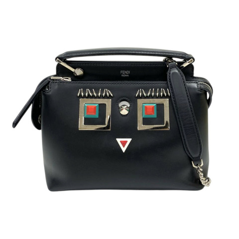 黑色 牛皮 Dot Com Click Faces 兩用包【FENDI 芬迪】 8BN299
