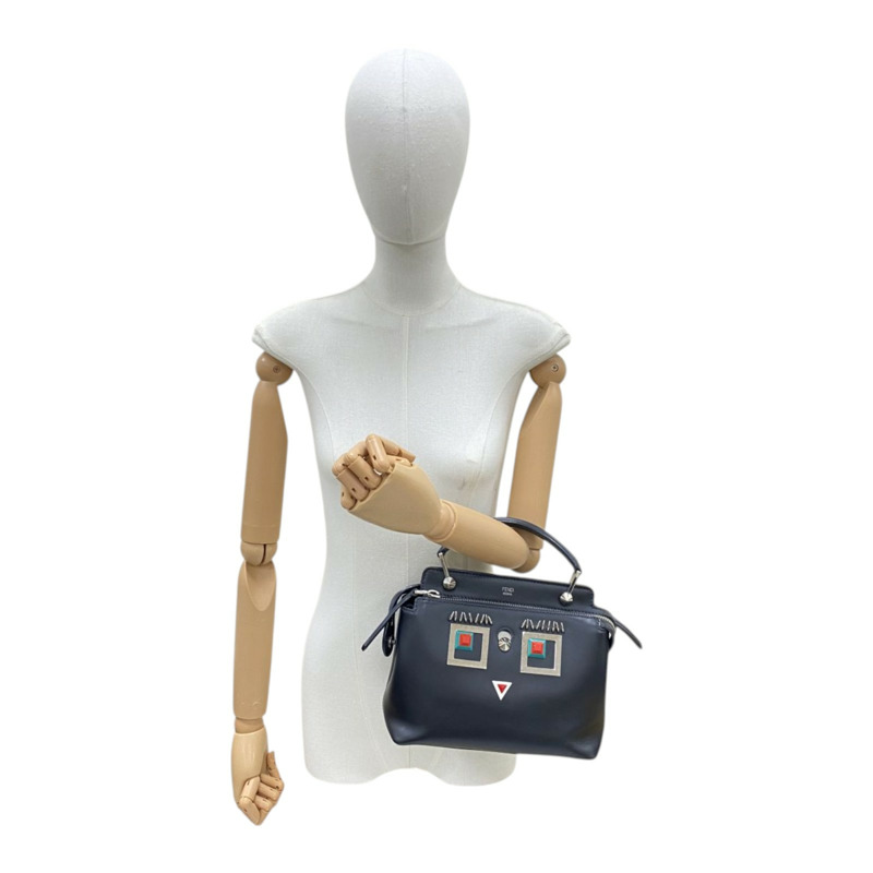 黑色 牛皮 Dot Com Click Faces 兩用包【FENDI 芬迪】 8BN299-10