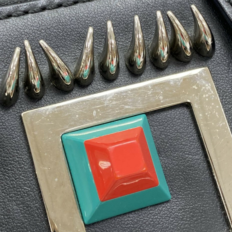 黑色 牛皮 Dot Com Click Faces 兩用包【FENDI 芬迪】 8BN299-13