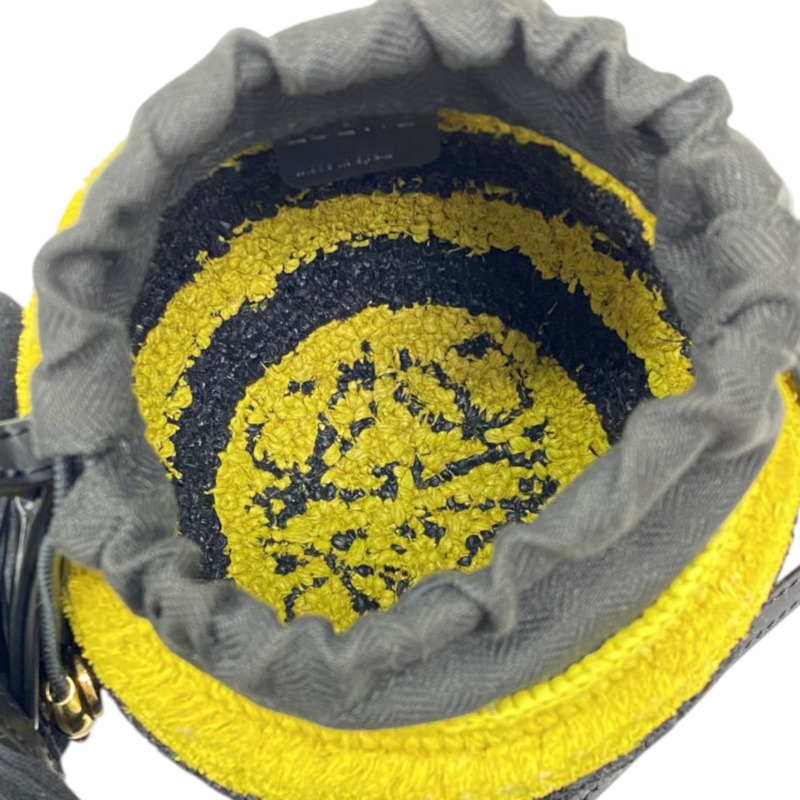 黃/黑色 拉菲草 Raffia Bee Busket 肩背包【LOEWE 羅威】-2