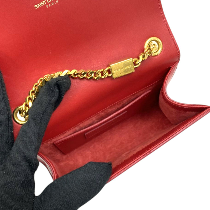 紅色 牛皮 流蘇 肩背包【SAINT LAURENT 聖羅蘭】 354120-2