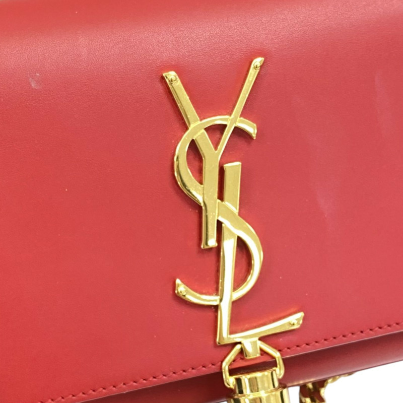 紅色 牛皮 流蘇 肩背包【SAINT LAURENT 聖羅蘭】 354120-3