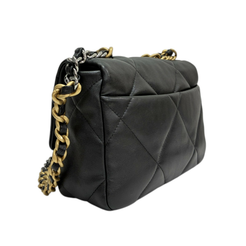 黑色 羊皮 Chanel 19 小號 兩用包【CHANEL 香奈兒】 AS1160-1