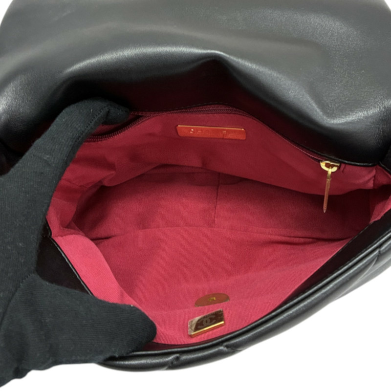 黑色 羊皮 Chanel 19 小號 兩用包【CHANEL 香奈兒】 AS1160-2