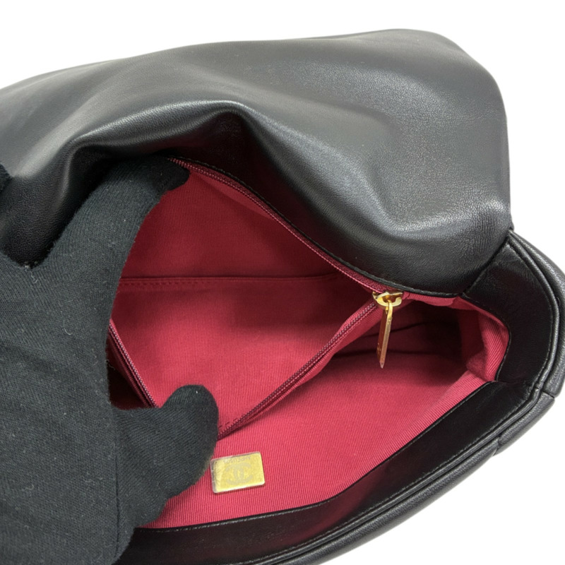 黑色 羊皮 Chanel 19 小號 兩用包【CHANEL 香奈兒】 AS1160-3