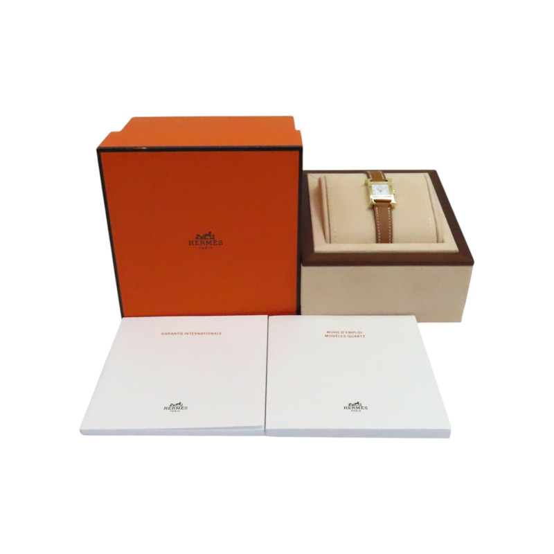 白色錶盤 棕色皮帶 不鏽鋼 Heure H 腕錶【HERMES 愛馬仕】 HH1.101-10