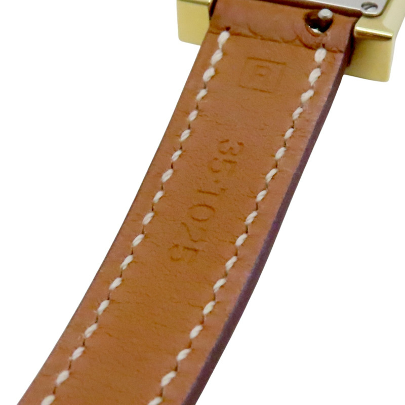 白色錶盤 棕色皮帶 不鏽鋼 Heure H 腕錶【HERMES 愛馬仕】 HH1.101-12