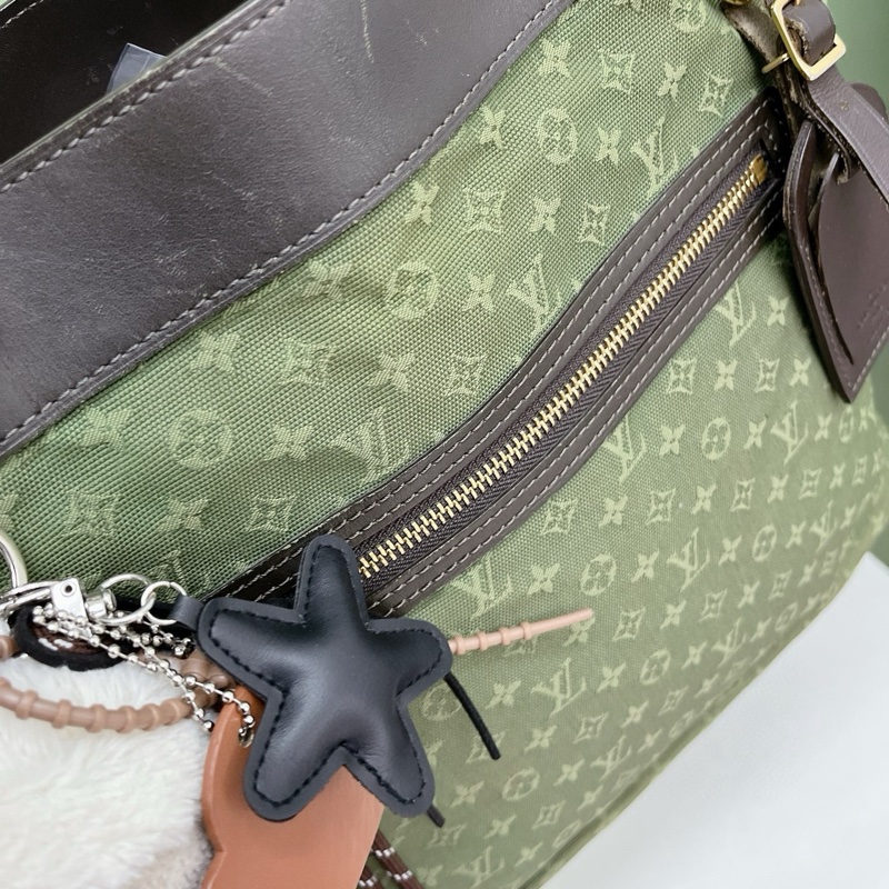 LV 帆布托特包 抹茶綠 03年 尺寸约31*30*10。-6