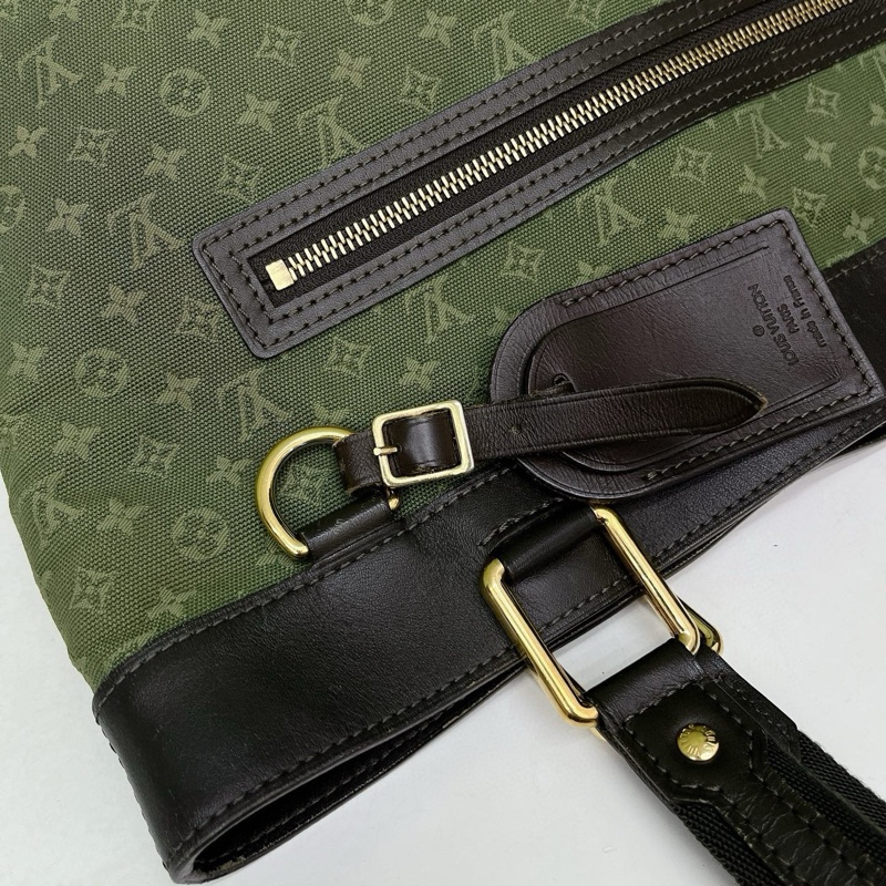LV 帆布托特包 抹茶綠 03年 尺寸约31*30*10。-9