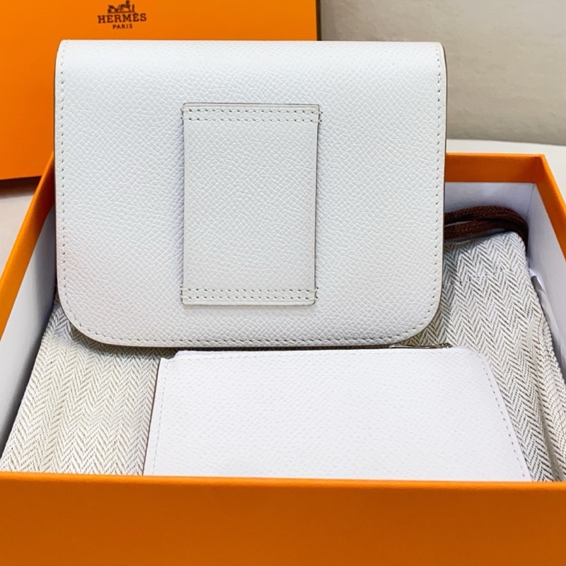 Hermes愛馬仕 constance 康康 slim M4奶灰色 銀扣 B刻 卡包零錢包-1