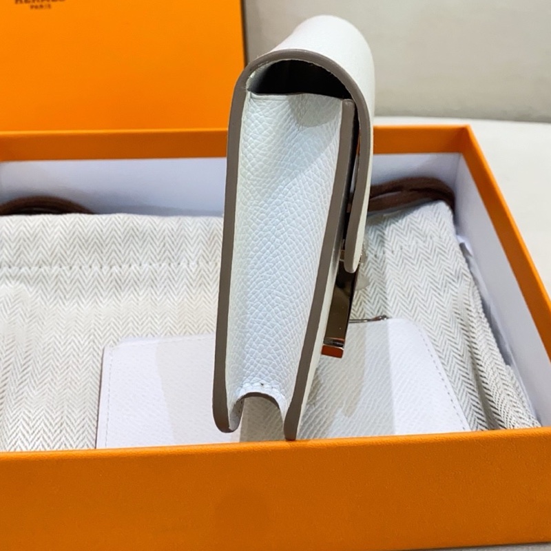 Hermes愛馬仕 constance 康康 slim M4奶灰色 銀扣 B刻 卡包零錢包-2