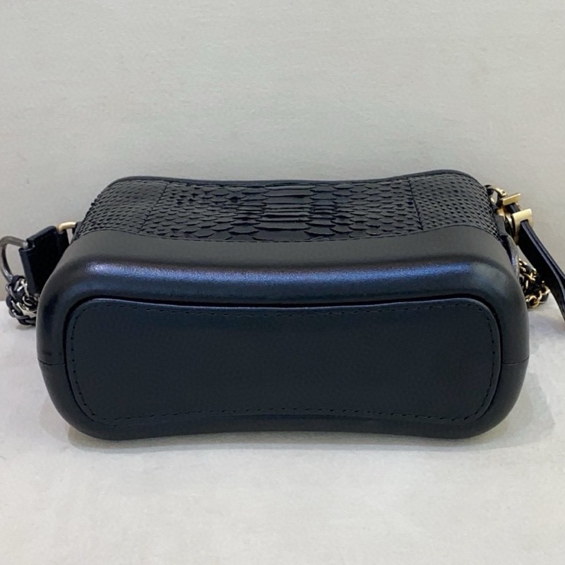 Chanel香奈兒 黑色 小號 蛇皮流浪鏈條包 25開保卡-5