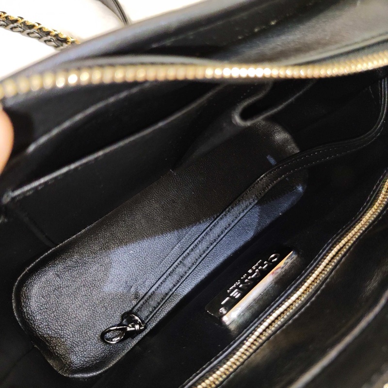 Chanel香奈兒 黑色 小號 蛇皮流浪鏈條包 25開保卡-6