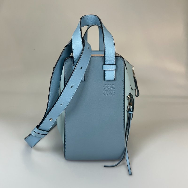 LOEWE 藍拚色HAMMOCK吊床包 小號-0