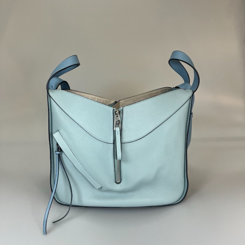 LOEWE 藍拚色HAMMOCK吊床包 小號-3