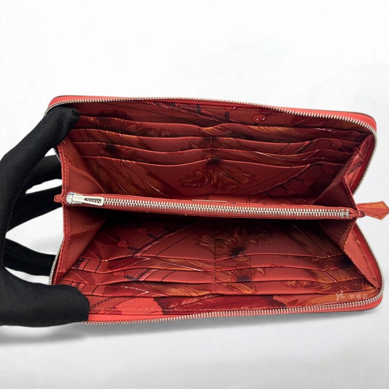 S5143-HERMES Silk In Epsom皮AN德州粉絲巾ㄇ拉長夾-6