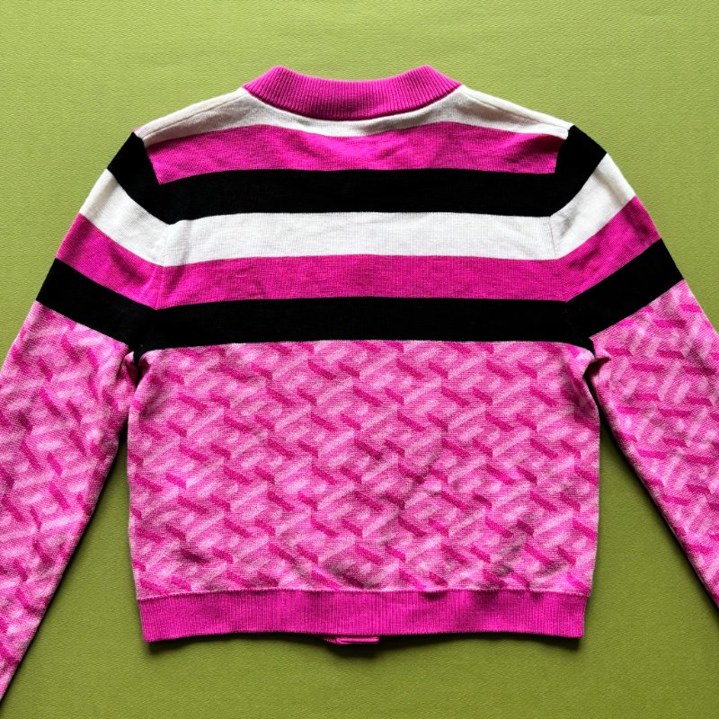 38號 ::Versace:: 凡賽斯 粉色針織兔子刺繡限定款鈕扣上衣 小外套-12