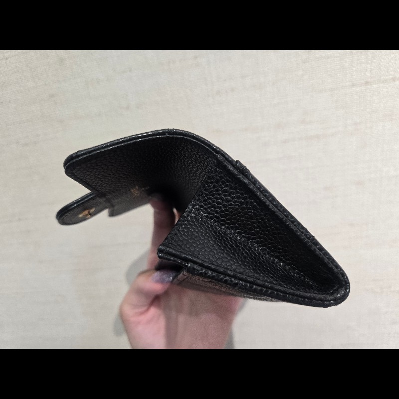 CHANEL 香奈兒 經典金色雙C LOGO菱格粒紋暗釦卡夾/零錢包-7