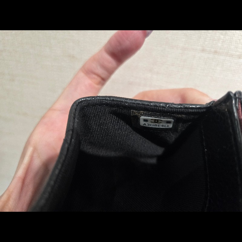 CHANEL 香奈兒 經典金色雙C LOGO菱格粒紋暗釦卡夾/零錢包-10