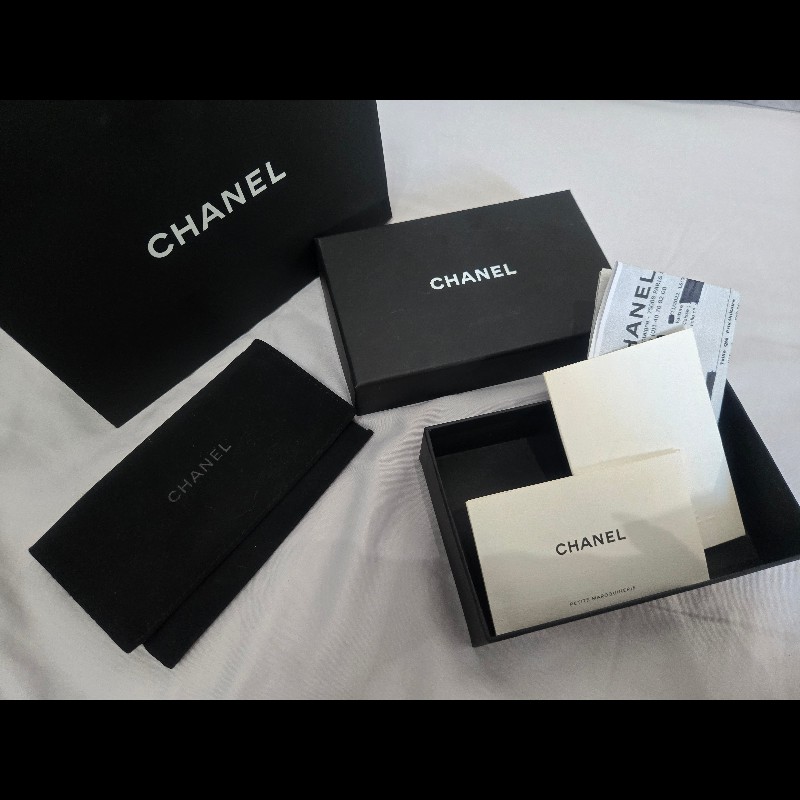 CHANEL 香奈兒 經典金色雙C LOGO菱格粒紋暗釦卡夾/零錢包-11