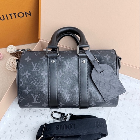 Louis Vuitton 五金帶膜 lvkeepall25黑花 kp25黑花 支持無理由售後全套送禮