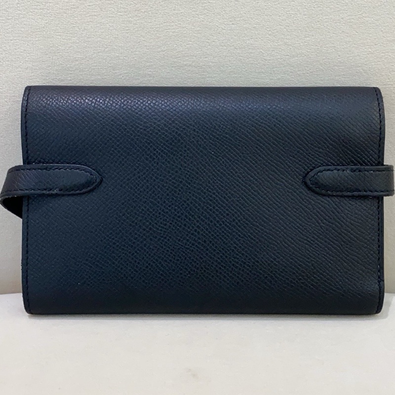 Hermes愛馬仕 黑銀 kelly 錢包卡包 D刻 e皮-1