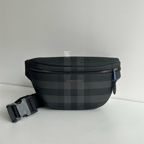 全新✨ 全配有購證🙌🏻 Burberry 百柏麗 格紋腰包 黑色