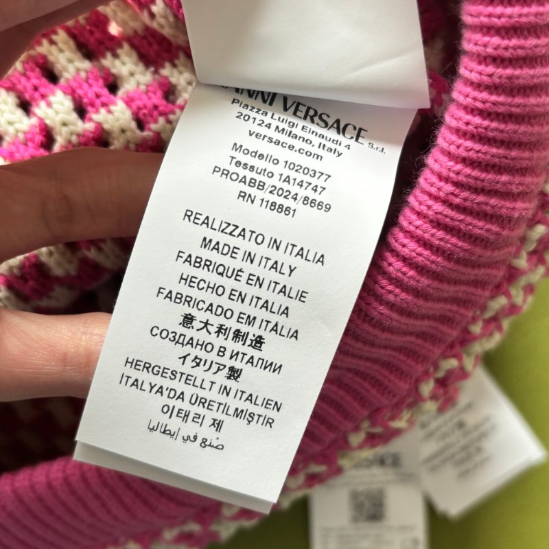 42號 ::Versace:: Crochet Knit Top 凡賽斯 粉白色鉤織針織背心 短褲 套裝-7