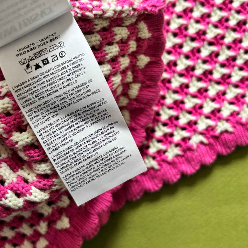 42號 ::Versace:: Crochet Knit Top 凡賽斯 粉白色鉤織針織背心 短褲 套裝-9