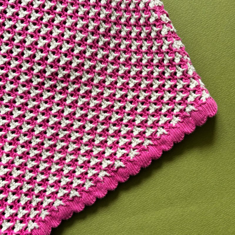 42號 ::Versace:: Crochet Knit Top 凡賽斯 粉白色鉤織針織背心 短褲 套裝-15