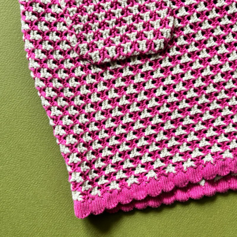 42號 ::Versace:: Crochet Knit Top 凡賽斯 粉白色鉤織針織背心 短褲 套裝-20