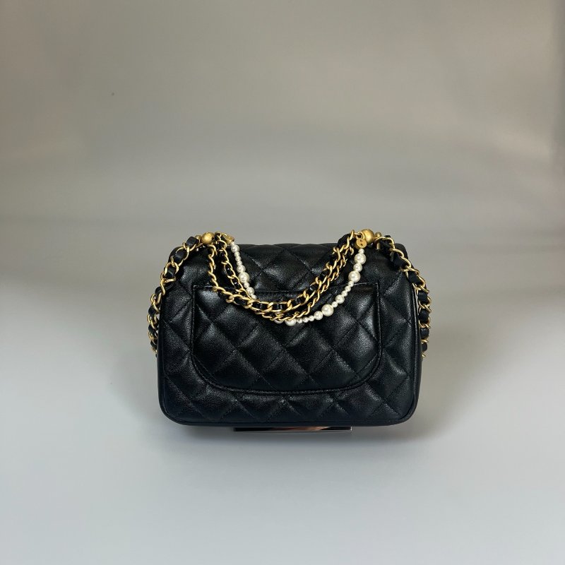 CHANEL 季節款方胖羊皮珍珠黑AS4385/晶片款-1