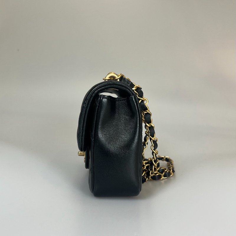 CHANEL 季節款方胖羊皮珍珠黑AS4385/晶片款-2