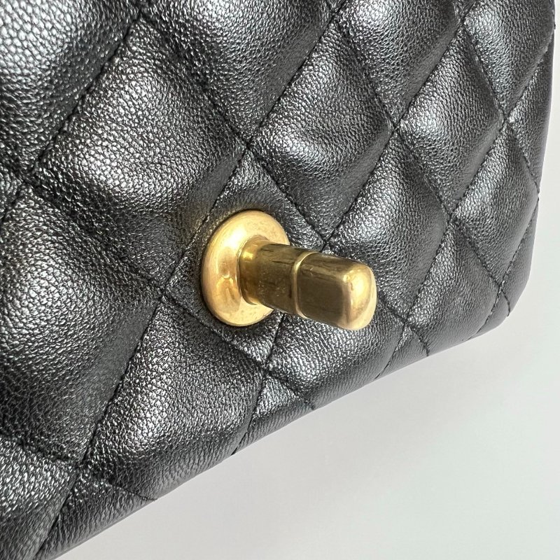 CHANEL 季節款方胖羊皮珍珠黑AS4385/晶片款-7