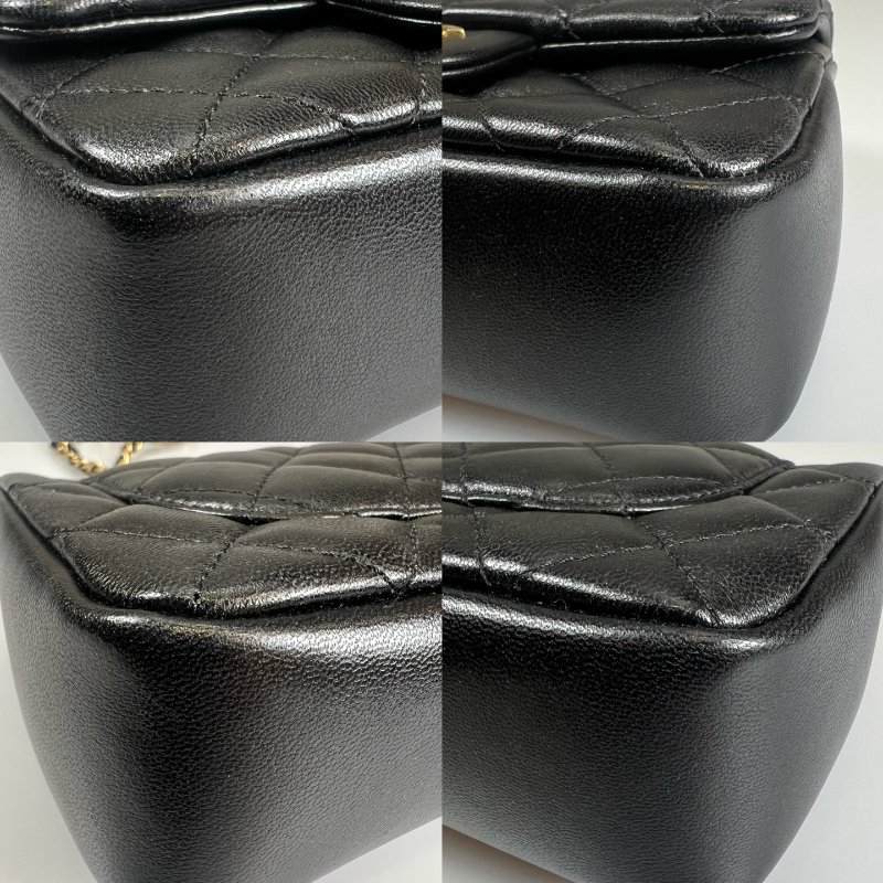 CHANEL 季節款方胖羊皮珍珠黑AS4385/晶片款-10
