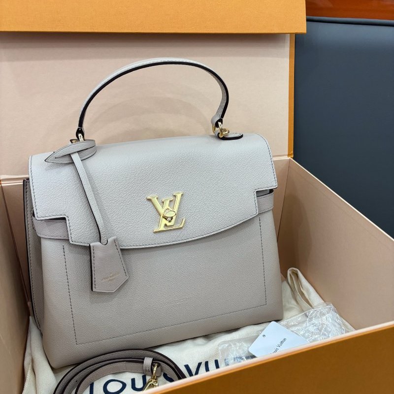 閒置新 路易威登/Louis Vuitton 奶茶色lockme ever中號 芯片款-5