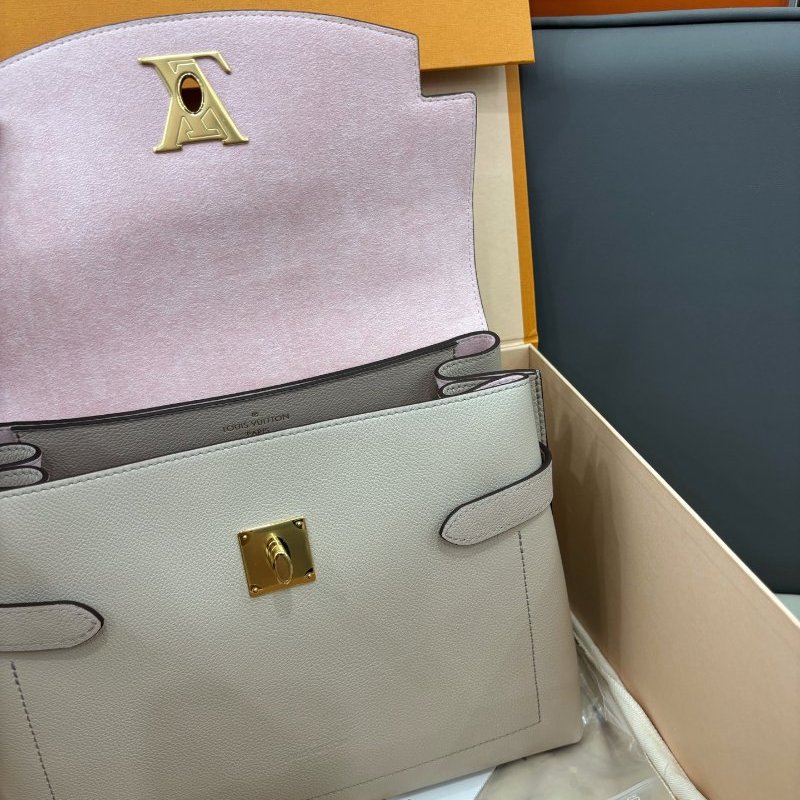 閒置新 路易威登/Louis Vuitton 奶茶色lockme ever中號 芯片款-7