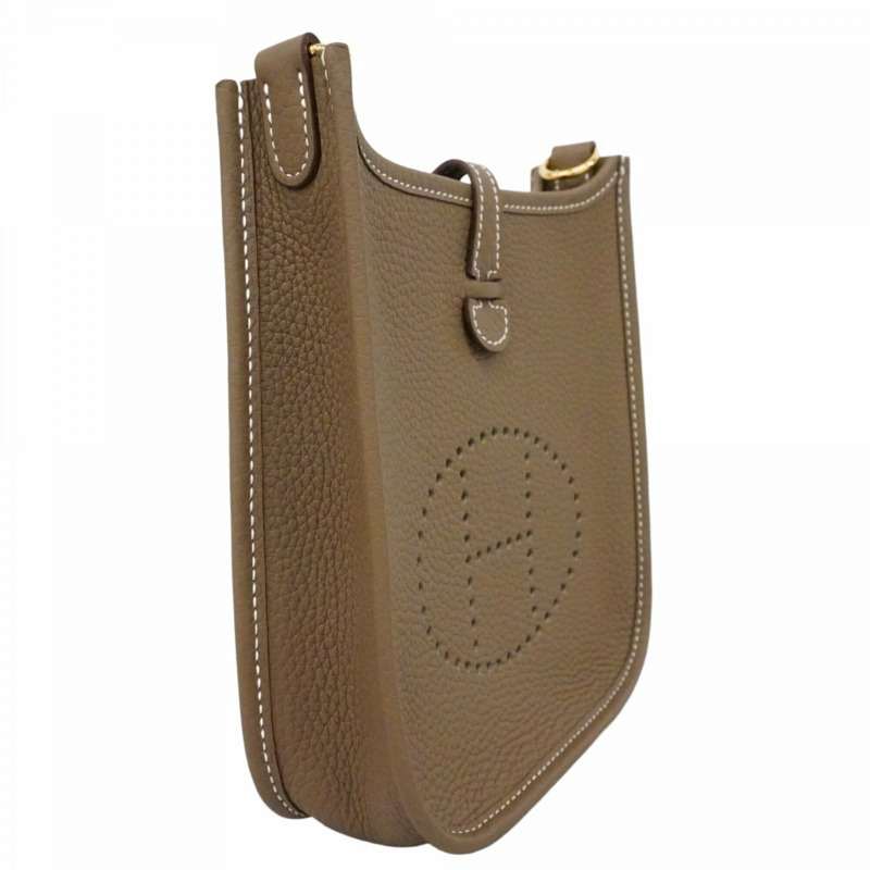 愛馬仕 Evelyne TPM Taurillon Clemence Etoupe K Stamp 女士肩包-1