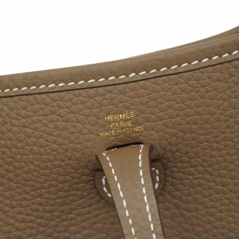 愛馬仕 Evelyne TPM Taurillon Clemence Etoupe K Stamp 女士肩包-4