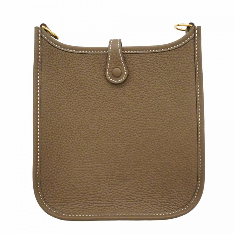 愛馬仕 Evelyne TPM Taurillon Clemence Etoupe K Stamp 女士肩包-5