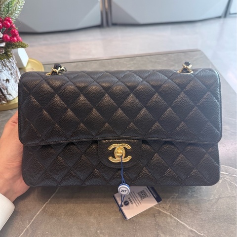 Chanel 香奈兒黑金cf中號荔枝牛 24開無卡