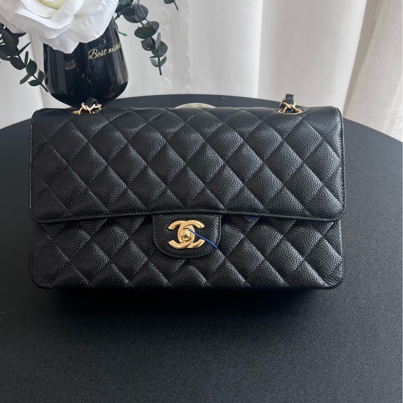 Chanel 香奈兒黑金cf中號荔枝牛 24開無卡-2