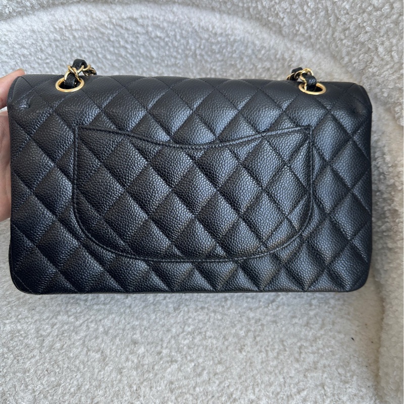 Chanel 香奈兒黑金cf中號荔枝牛 24開無卡-6