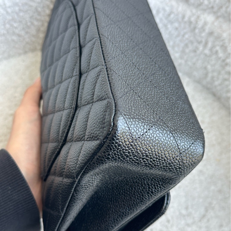 Chanel 香奈兒黑金cf中號荔枝牛 24開無卡-8