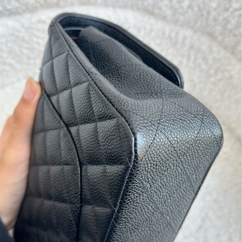 Chanel 香奈兒黑金cf中號荔枝牛 24開無卡-9